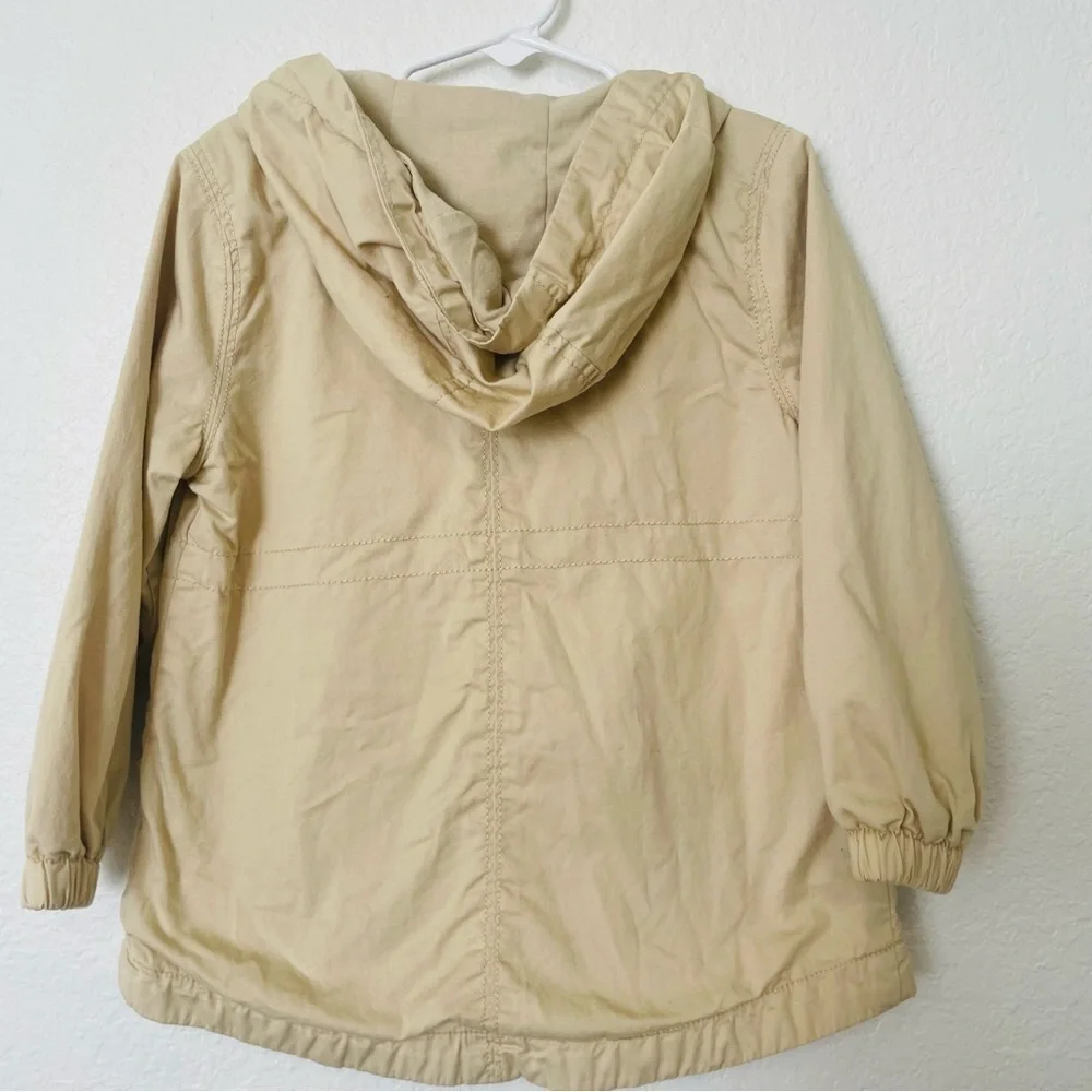 Old Navy toddler boy jacket size 4T khaki utility hooded winter snap button kid